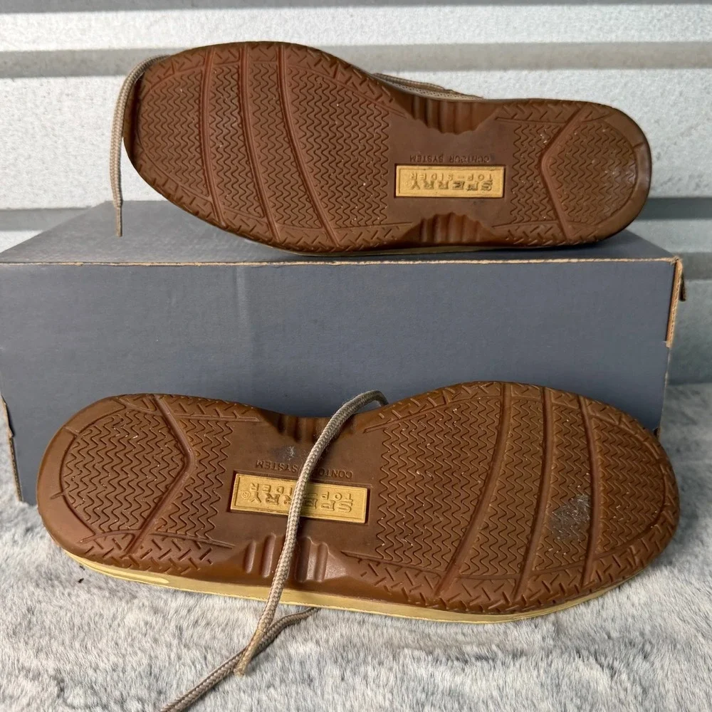 Sperry Top-Sider Billfish Mens 7.5 M Tan Brown Leather Mesh Boat Shoes 0799320